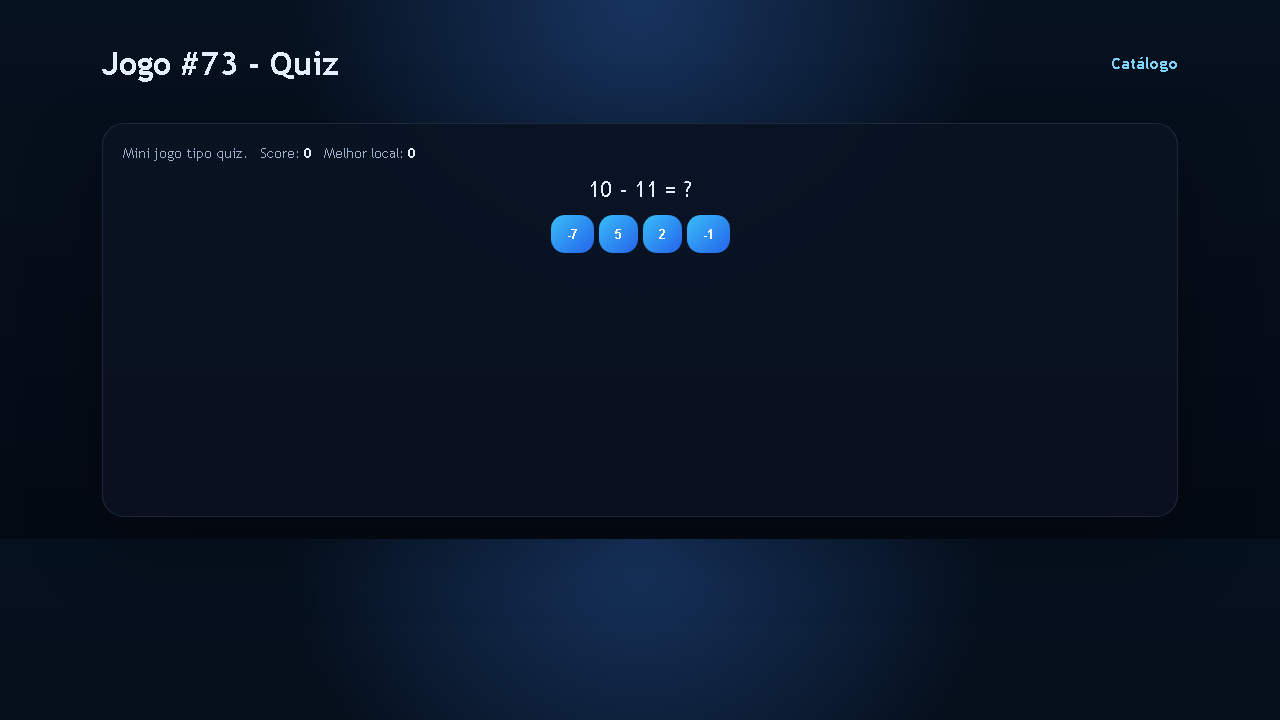 Jogo #73 - Quiz