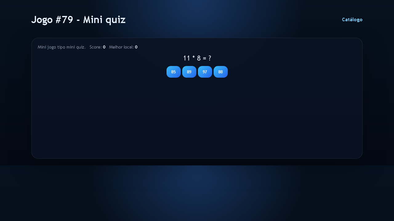 Jogo #79 - Mini quiz